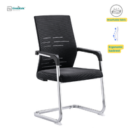 Mode nouvelle chaise de bureau ergonomique sans tissu de maille de roue traîneau stationnaire pour réunion réception visiteurs invités événements en attente