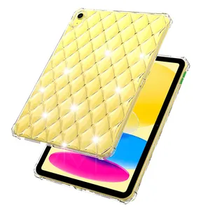 Nouveau étui de protection transparent en forme de diamant pour tablette ordinateur pour iPad 10 Silicone Airbag antichoc Protection Super forte