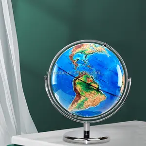 Globo de diseño de mapa del mundo con tema colorido clásico, vajilla de Metal de fábrica para laboratorio de oficina y escuela, diseños de Geografía