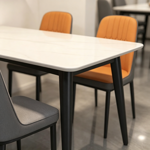 Premium Modern Sintered Stone Rectangular <b>Dining</b> Table <b>Set</b> Wear Resistant PU Leather <b>Chairs</b> Home Hotel <b>Dining</b> Furniture - Product Image 2