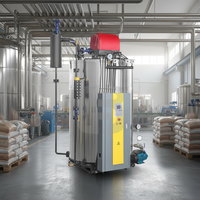 Nouvelle chaudière à vapeur verticale à tubes d'eau robuste, 500 kg, à gaz diesel léger, gaz naturel ou GPL, livraison rapide, stock disponible, zone centrale-ouest