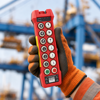 Télécommande radio industrielle de précision à double vitesse, 12 touches, verrouillage par clé, étanche IP66, 6 fonctions pour grue lourde