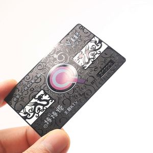 Carte de visite personnalisée en métal noir en acier inoxydable avec impression personnalisée du fabricant découpée au laser - Product Image 2