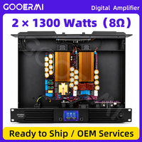 Amplificateur de puissance numérique GK2300 1300 Watts, classe D, 2 canaux, montage en rack 1U, amplificateur PA avec écran pour enceintes de scène DJ