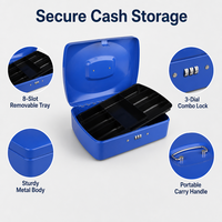 Günstige Preis mit Hoher Qualität Metall passwort lock Cash Schublade Cash Money Box mit innen fach für münzen und bank notizen