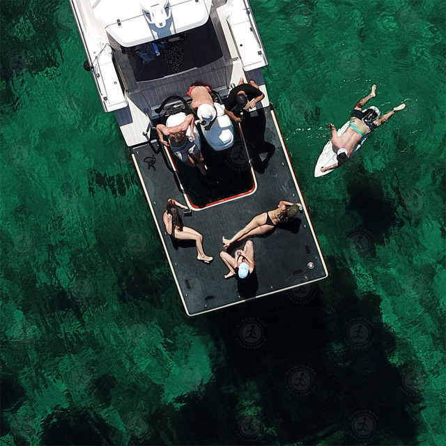 Inflatable Boat Sled Sea Water Ramp Floating Dock Swim Island Inflatable U Yacht Floating Pontoon Platform air Dock for Sale