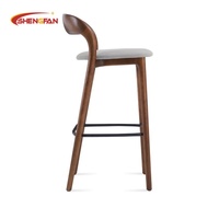 Chaises de bar hautes en bois massif, vente chaude, coussin personnalisé, chaises de salle à manger, comptoir en bois, cuisine, hôtel, bar