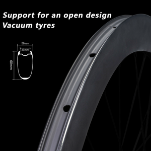 RAOD BIKE <span class=keywords><strong>T800</strong></span> FIBRA DE CARBONO 60MM ALTURA FRENO DE DISCO 24H SELLADO 12MM A TRAVÉS DEL BUJE 120 CLICKS TUBLESS READY 700C JUEGO DE RUEDAS DE BICICLETA - Product Image 4