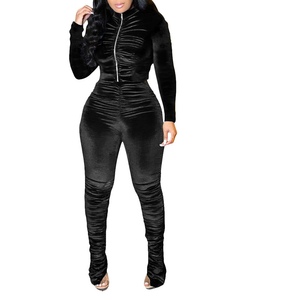 Conjunto de Dos Piezas con Pliegues Explosivos, Traje Casual para Mujer, a la Moda - Product Image 4