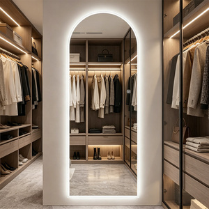 Miroir LED mural sans cadre à trois couleurs d'éclairage, avec interrupteur tactile intelligent, miroir de corps entier pour chambre à coucher - Product Image 1