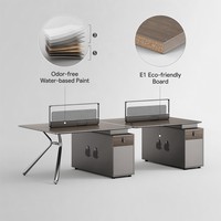 Estación de Trabajo Ergonómica Convertible en Forma de L con Pantalla de Privacidad Gruesa y Ecológica para Oficina Modular