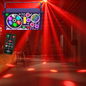 Luz de fiesta colorida 7 en 1 a todo Color RGB LED láser activado por sonido remoto <span class=keywords><strong>DMX512</strong></span> Luz de escenario para fiesta boda salón de baile Luces - Product Image 4