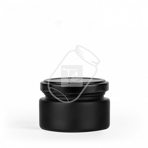 Pot en verre noir mat élégant à ouverture rotative 50 ml pour miel, épices, sauces, cosmétiques, bougies. Logo personnalisé disponible. - Product Image 3
