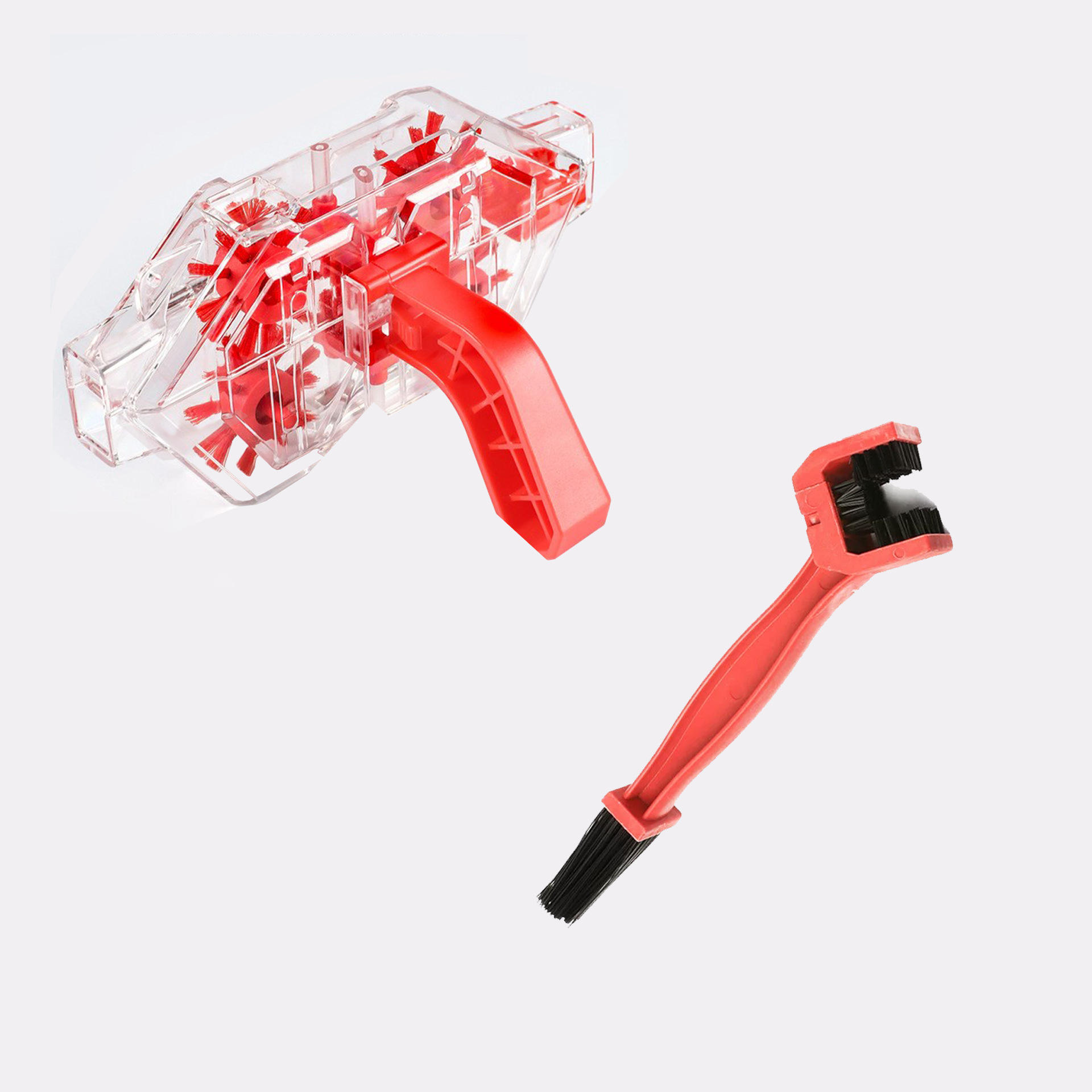 Transparent chain washer + big red brush