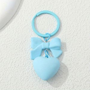 Acrylic Lovely Heart-Shaped Bow <b>Keychain</b> Colorful Hearts Decorative Accessory for Women Bag Charm Pendant - Product Image 3