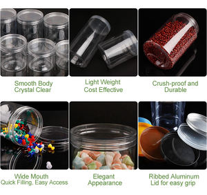 ผลิตภัณฑ์บรรจุภัณฑ์ทรงกระบอกคุณภาพสูง โลโก้สั่งทำได้ ฝาปิดอะลูมิเนียมสีเงิน พลาสติก PET สำหรับครีม เครื่องสำอาง อาหาร - Product Image 5