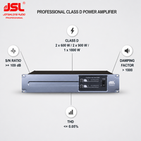 Amplificateur de puissance classe D 2x600W 2x900W 1x1800W 2U Pro Audio avec amortissement 1000 SNR 109dB pour système de sonorisation PA en direct
