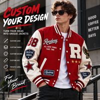 Blouson universitaire vintage multi-badges en chenille brodée, personnalisé, avec manches en fausse fourrure et cuir, style streetwear, manteau de baseball – Fabricant