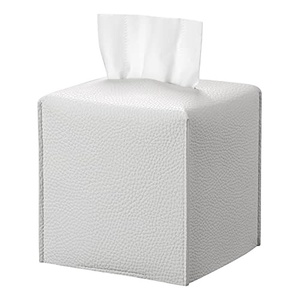 2022 Tissues Box Cover Leather Square Tissue Box Holder paper box for car office bedroom