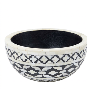 Floral Bone Inlay Eco-Friendly Handmade Natural Shape Trinket Bowl Elegant Display Table Bowl Designer Decorative Catchall - Product Image 1