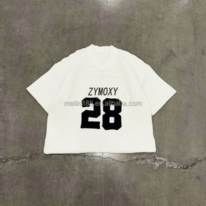 เสื้อสเวตเตอร์คอวีแฟชั่นสตรีทแวร์คุณภาพสูง แขนสั้น ทรงโอเวอร์ไซส์ พรีเมียม คุณภาพเยี่ยม เสื้อสเวตเตอร์ถักทรงหลวม - Product Image 3