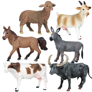 Yxs Simula Animali Selvatici: Elefante, Tigre, Mucca, Capra, Rinoceronte, Cavallo, Ghepardo - Modellini in Plastica per Bambini - Product Image 1