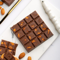 Tablette de Chocolat Noir Saveur Café Intense Noisettes & Amandes, 100% Pur Beurre de Cacao, Noix Entières Croquantes Commande en Gros