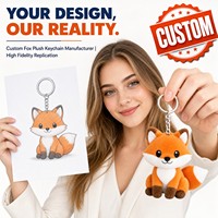Porte-clés Mascotte Renard en Peluche Personnalisé OEM ODM, Article de Marque, Faible MOQ, Commande Personnalisée, Breloque de Sac en Peluche, Petit Animal en Peluche