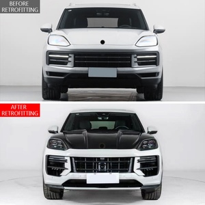 2024 Carbon Fiber <b>Hood</b> Upgrade New TKT Car Modification Parts with Fog Light Bumper Cut-Outs for Cayenne - Product Image 2
