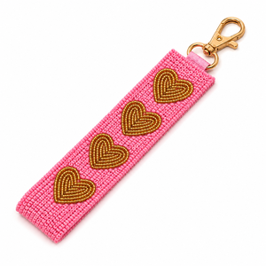 Sstringz Handmade Beaded Heart Keychain Lightweight Cute Charm <b>Key</b> <b>Ring</b> for School <b>Bags</b> Travel <b>Bags</b> and Everyday Use - Product Image 3