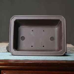 Maceta de Bonsái Rectangular Clásica de Arcilla Morada Yixing, Estilo Japandi Rústico y de Lujo, Diseño Cloudfeet para Uso en Interiores/Centros Comerciales - Product Image 4