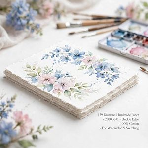 Papel de Acuarela de Algodón Premium con Bordes Irregulares, Papel Artístico de Superficie Rugosa para Pintura de Acuarela, Dibujo e Ilustración - Product Image 2