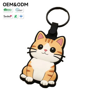 مجموعة متنوعة من سلاسل المفاتيح المطاطية على شكل قطط كاواي بتصميم سيامي وتابي على طراز الأنمي كهدايا - Product Image 2