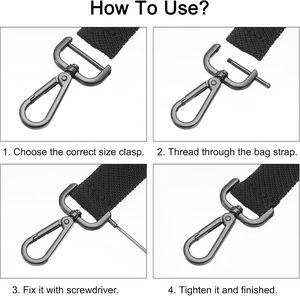 Uxcell Ensemble de fermoirs détachables : mousquetons, anneaux en D, fermoirs pivotants, fermoirs mousquetons à poussoir, clips de mode pour la fabrication de sacs à main, avec clé - Product Image 5