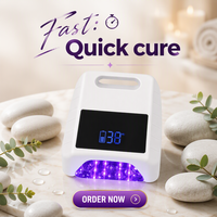 Lampe UV/LED professionnelle rechargeable 72W à séchage rapide avec 36 ampoules quartz et base détachable