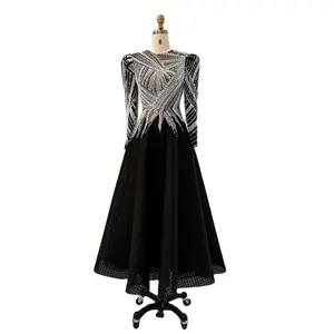 Sharon Said SS212 Luxury Black Short Muslim Evening Dress Long Sleeve Elegant A-Line Arabic Women Party Prom Formal Dresses