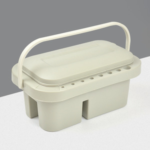BOMEIJIA Nettoyeur <span class=keywords><strong>de</strong></span> pinceaux 8 compartiments 16 trous Bac multi-usages <span class=keywords><strong>en</strong></span> plastique 15x23cm - Product Image 5