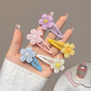 Dopamine <b>Sweet</b> Cherry Blossom BB Clip, New Style for Kids, Cute Little <b>Flower</b> Side Hair Clip, Colorful Girl's Bangs Clip - Product Image 2