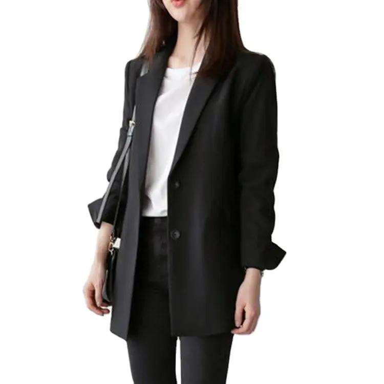 Veste de bureau élégante et noire pour femmes, à simple boutonnage, style classique, accessoire de bureau, décontracté et élégant, couleur au choix