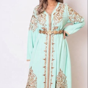 Caftán para boda y fiesta, elegante, embellecedor con cuentas de cristal, trabajo de piedra, 2021 - Product Image 1