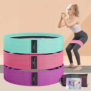 <span class=keywords><strong>Bande</strong></span> de Résistance Tricotée pour Hanches, Antidérapante, Élastique, pour <span class=keywords><strong>Musculation</strong></span>, Fitness, Fessiers, Entraînement Squat, Élargie et Épaissie - Product Image 3