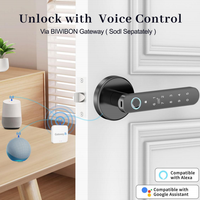 Cerradura Inteligente con Reconocimiento Facial, Huella Dactilar, Código, Acceso por Tarjeta, para Puertas de Aluminio, Madera y Acero, IP65 Impermeable, Compatible con Tuya Smart Home