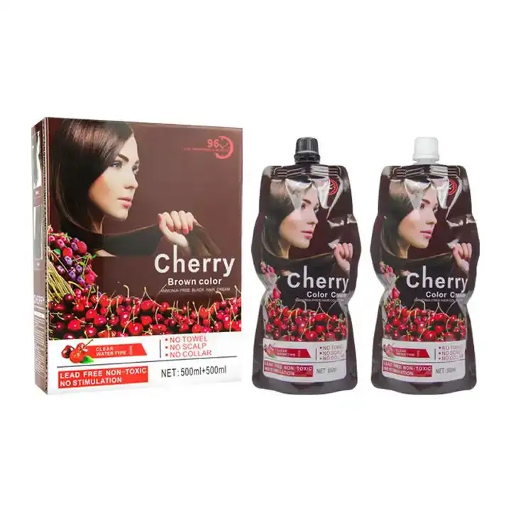 Vente en gros Mokeru Fabricant 500*2ml Couleur brun cerise A + B Couleur des cheveux Mélange Crème de couleur Aucun dommage Teinture rapide Crème capillaire