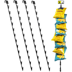 Heavy Duty Metal 12 Stations Merchandise Hangers Clips Strips With UPC <b>Label</b> Holder Header Display for Supermarkets - Product Image 2