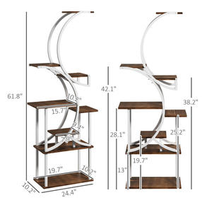 Support à fleurs moderne Db Home Decor en bois pour salon, présentoir de plantes d'intérieur au design irrégulier, à poser au sol - Product Image 4