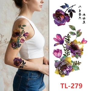 Tatuajes Temporales Impermeables con Diseños <span class=keywords><strong>de</strong></span> Rosas para Mujeres y Niñas, Adhesivos Sexys <span class=keywords><strong>de</strong></span> Arte Corporal con Flores para Espalda, <span class=keywords><strong>Hombro</strong></span>, Brazo, Cuello y Pierna - Product Image 6