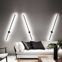 Enerji tasarrufu minimalist basit ip65 siyah uzun led duvar ışıkları