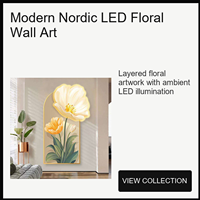 Decoración de Pared LED con Cristales en Forma de Tulipán, Arte Botánico Vertical con Luz para Sala de Estar, Recepción, Nicho, Boutique, Interiores de Hotel