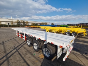 <span class=keywords><strong>Semi</strong></span>-<span class=keywords><strong>remorque</strong></span> à plateau 3 essieux 40 pieds 50 tonnes 20 pieds 60 pieds 50 pieds Remorques pour camions conteneurs - Product Image 2