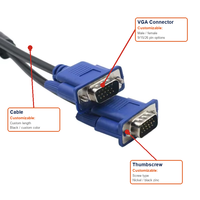 Afgeschermde VGA-kabel 3m/9.8ft mannelijk naar mannelijk 15-pins, anti-interferentie Full HD 1080P voor pc laptop desktop monitor projector